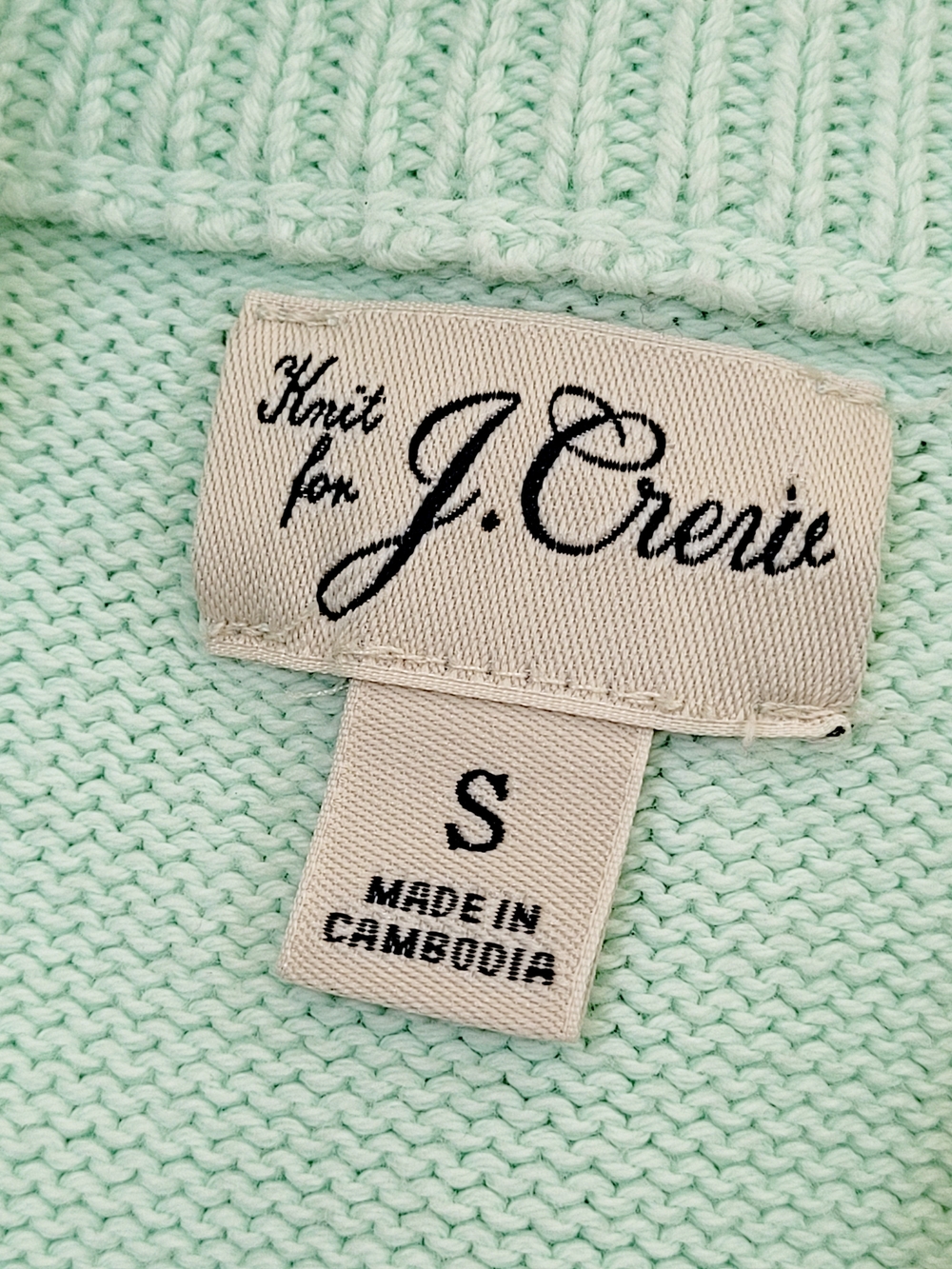 J.CREW Handknit Heritage Cotton Crewneck Sweater In Pistachio Green Small - Picture 4 of 7